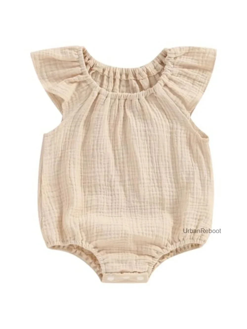 Cotton Linen Romper Bodysuit Sleeveless Ruffle One Piece Baby Girl